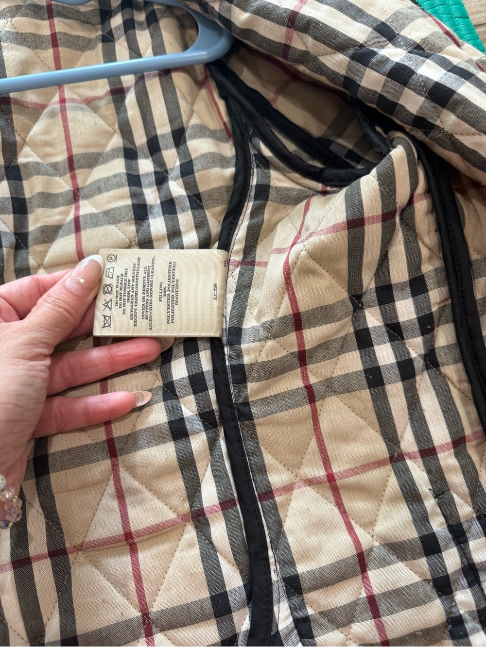 Burberry Beige and Black Check Quilted Jacket - Picture 5 of 8
